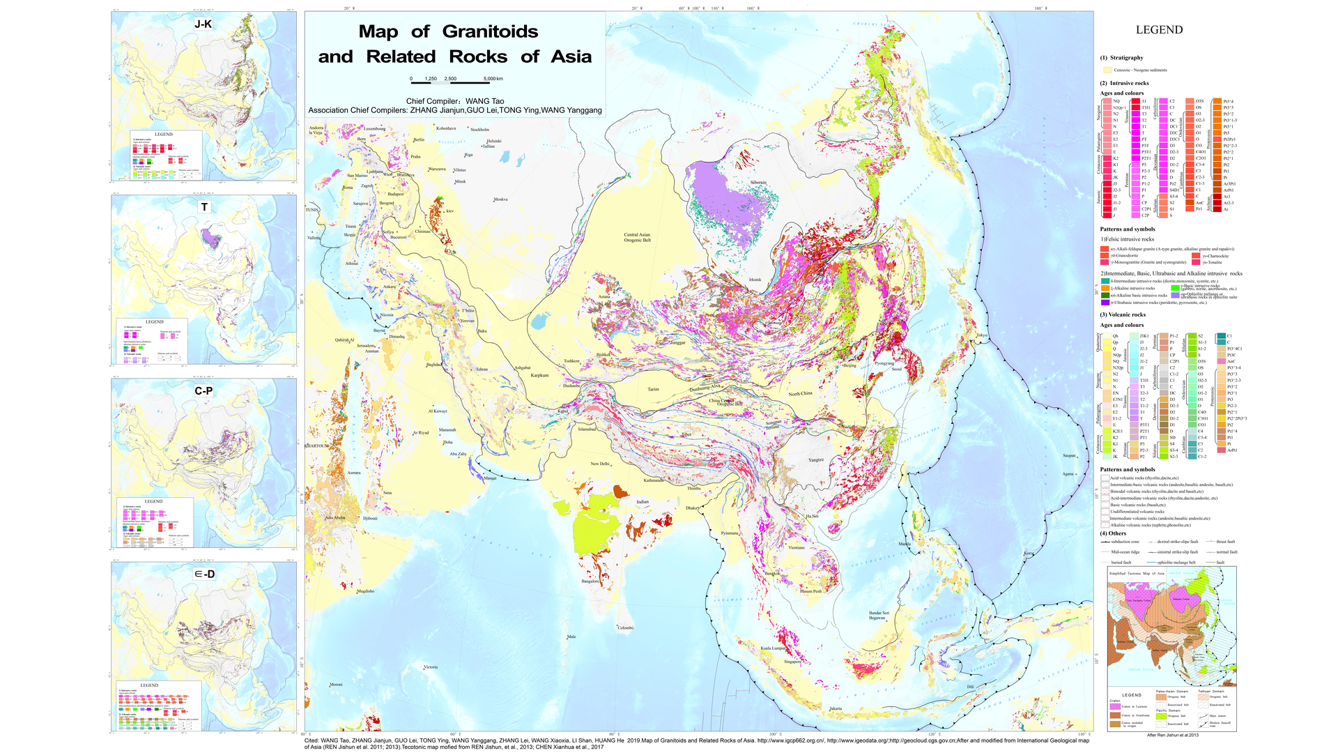 Map of granitoids and related rocks of Asia_2019Oct